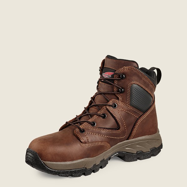 Red Wing Mens Hiking Boots - Truhiker - 6-inch Safety Toe - Brown/Black - SEA354217